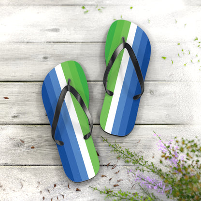 XL Black sole Leafsexual Pride Flip Flops