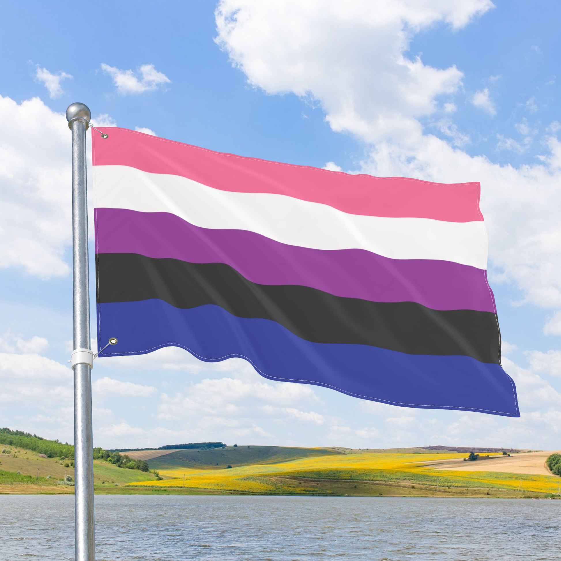 Genderfluid Pride Flag with Grommets