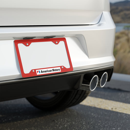 AMC Logo Red Metal License Plate Frame