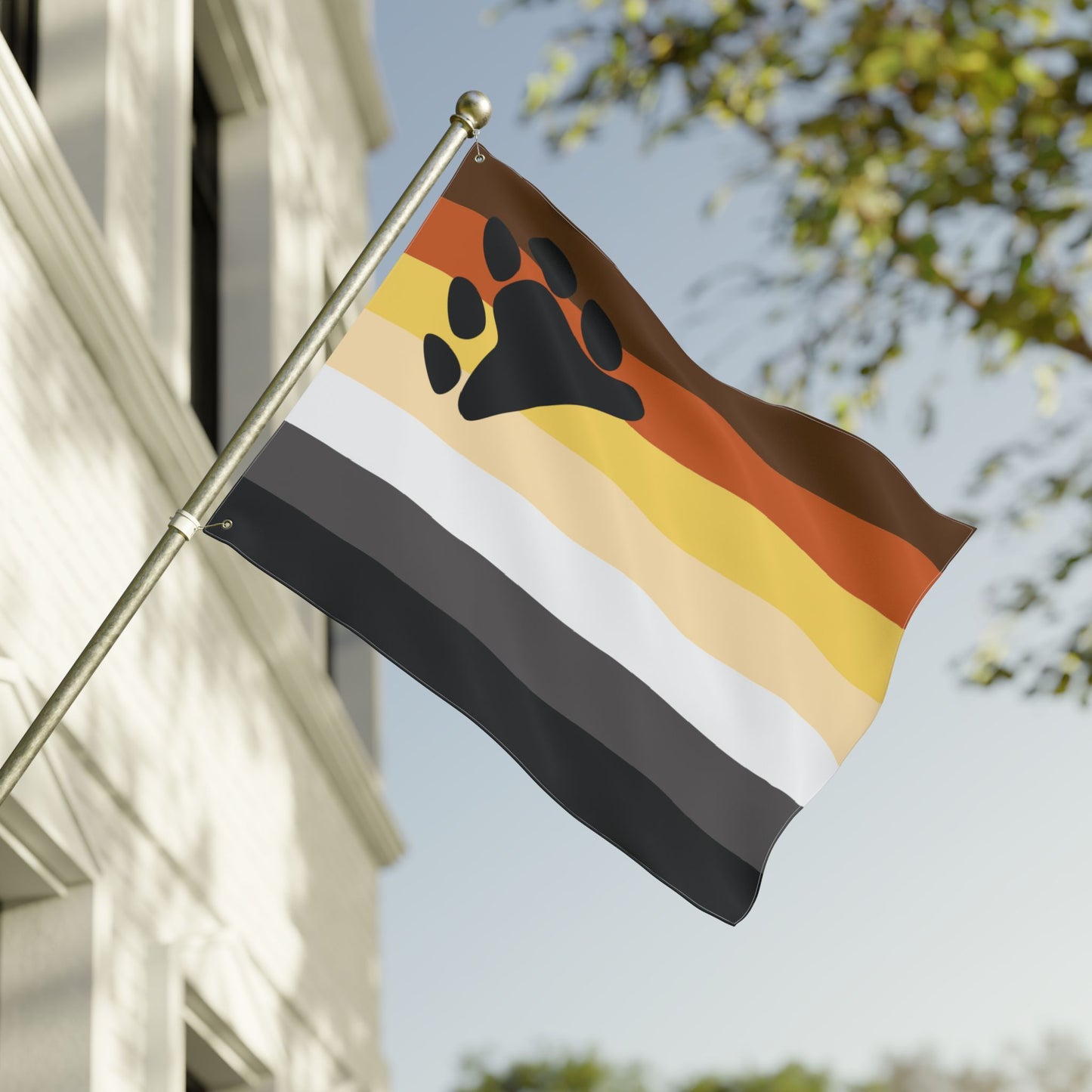 Bear with Paw Pride Double-Sided Flag with Grommets