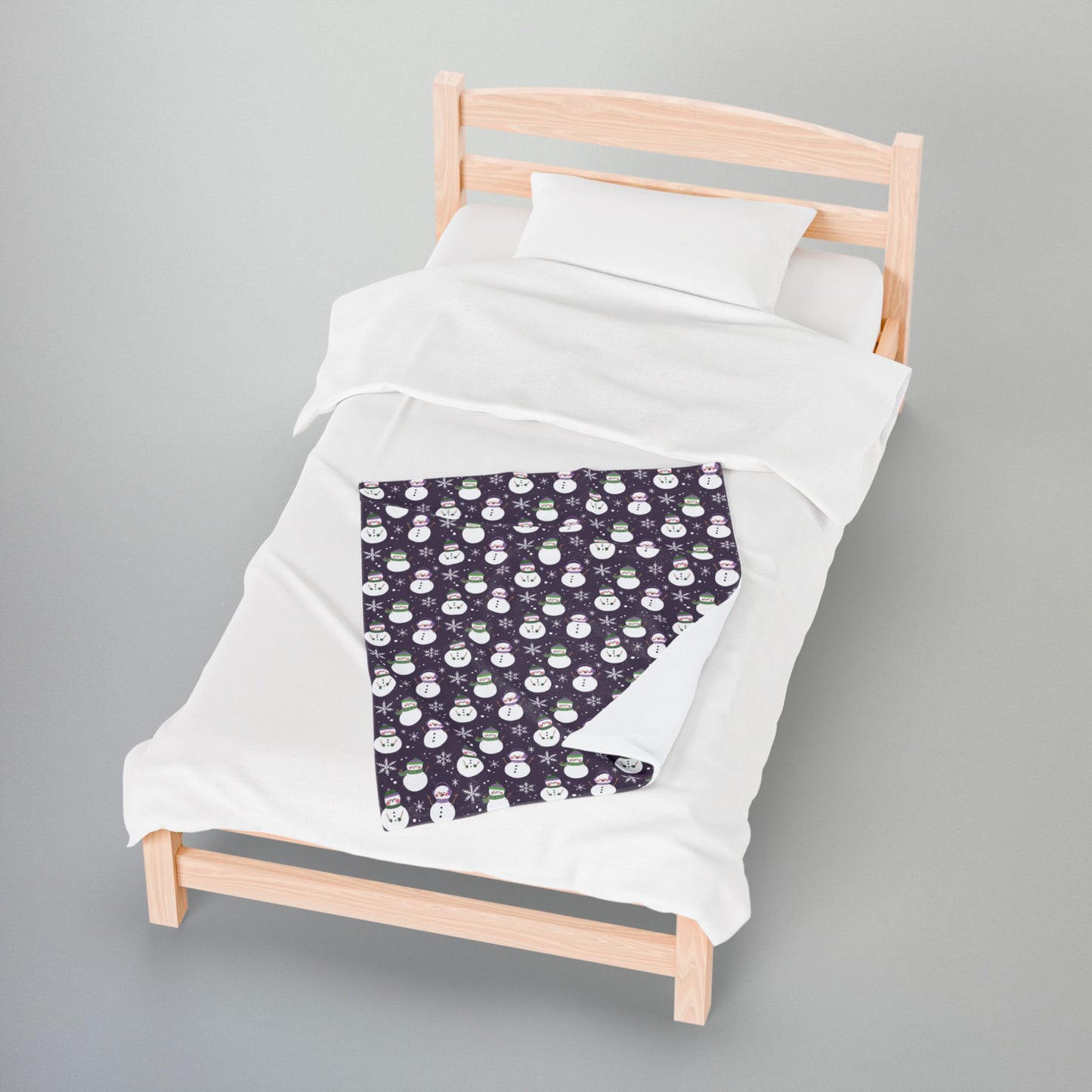 Genderqueer Pride Snowmen Velveteen Plush Blanket