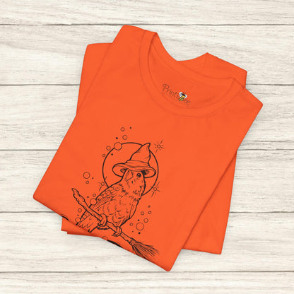 Lovebird Witch on a Broom, Line Art Tee