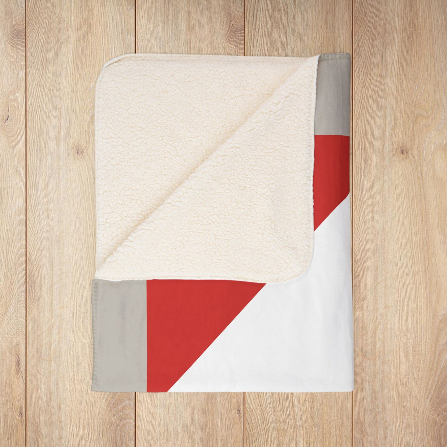 AMC Logo Greige Fleece Sherpa Blanket