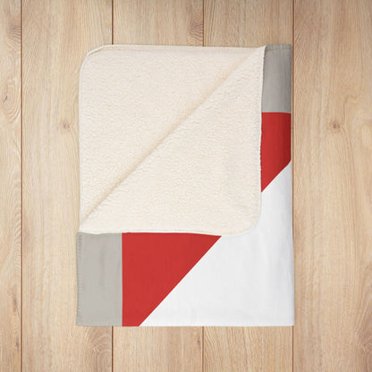 AMC Logo Greige Fleece Sherpa Blanket