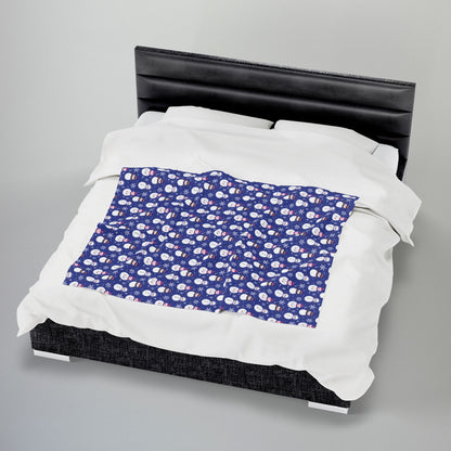 Genderfluid Pride Snowmen Velveteen Plush Blanket