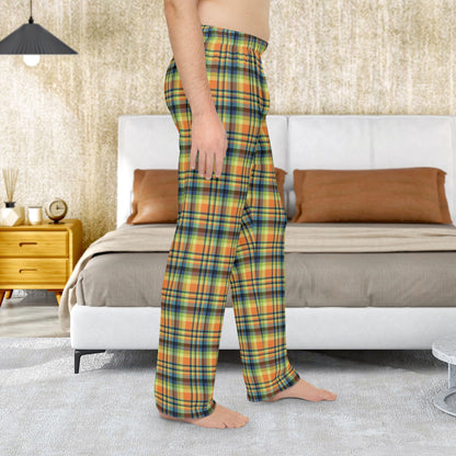Men’s Orange, Green & Blue Ohio Plaid Pajama Pants