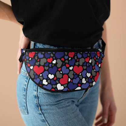 One size Leather Pride Hearts Fanny Pack