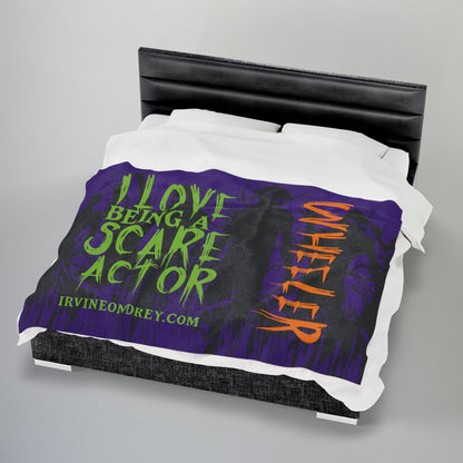 60" × 80" I Love Being a Scare Actor Personalized Velveteen Plush Blanket