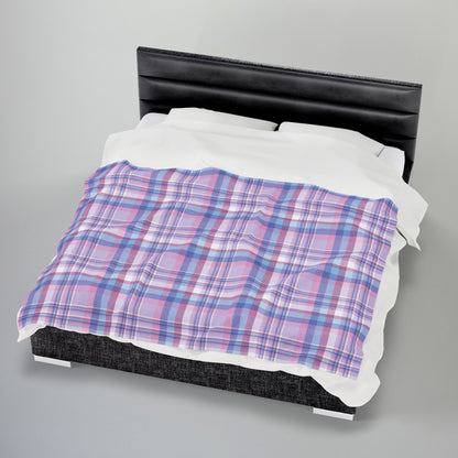 Bigender Pride Plaid Velveteen Plush Blanket
