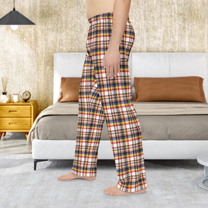 Men’s White, Red & Blue Brooklyn NY Plaid Pajama Pants