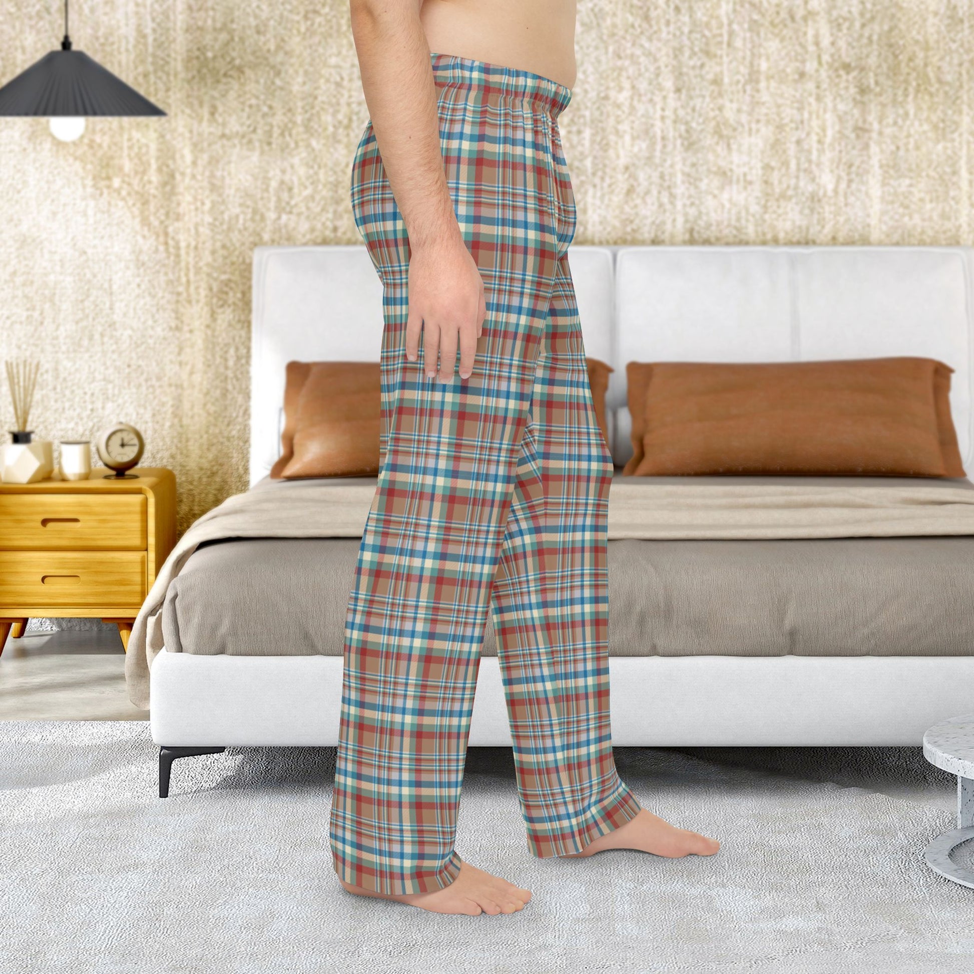 Brown, Red & Blue Aurora OH Plaid Pajama Pants