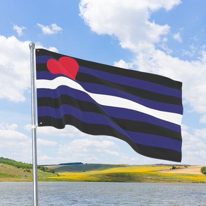 Leather Pride Flag, with Left or Right Side Grommets