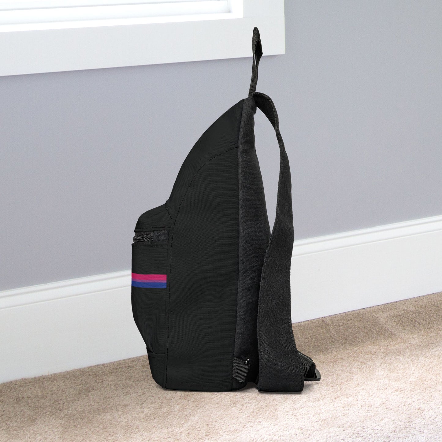 Bisexual Pride Black Minimalist Cross Body Sling Bag