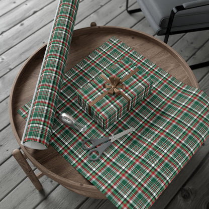 Christmas Green & White New York NY Plaid Gift Wrapping Paper Roll