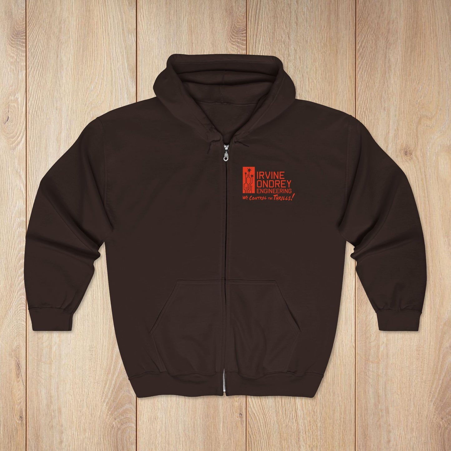 I Just Wanna Watch Football & Ride Roller Coasters Zip Hoodie • Irvine Ondrey Engineering