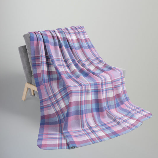 Bigender Pride Plaid Fleece Sherpa Blanket