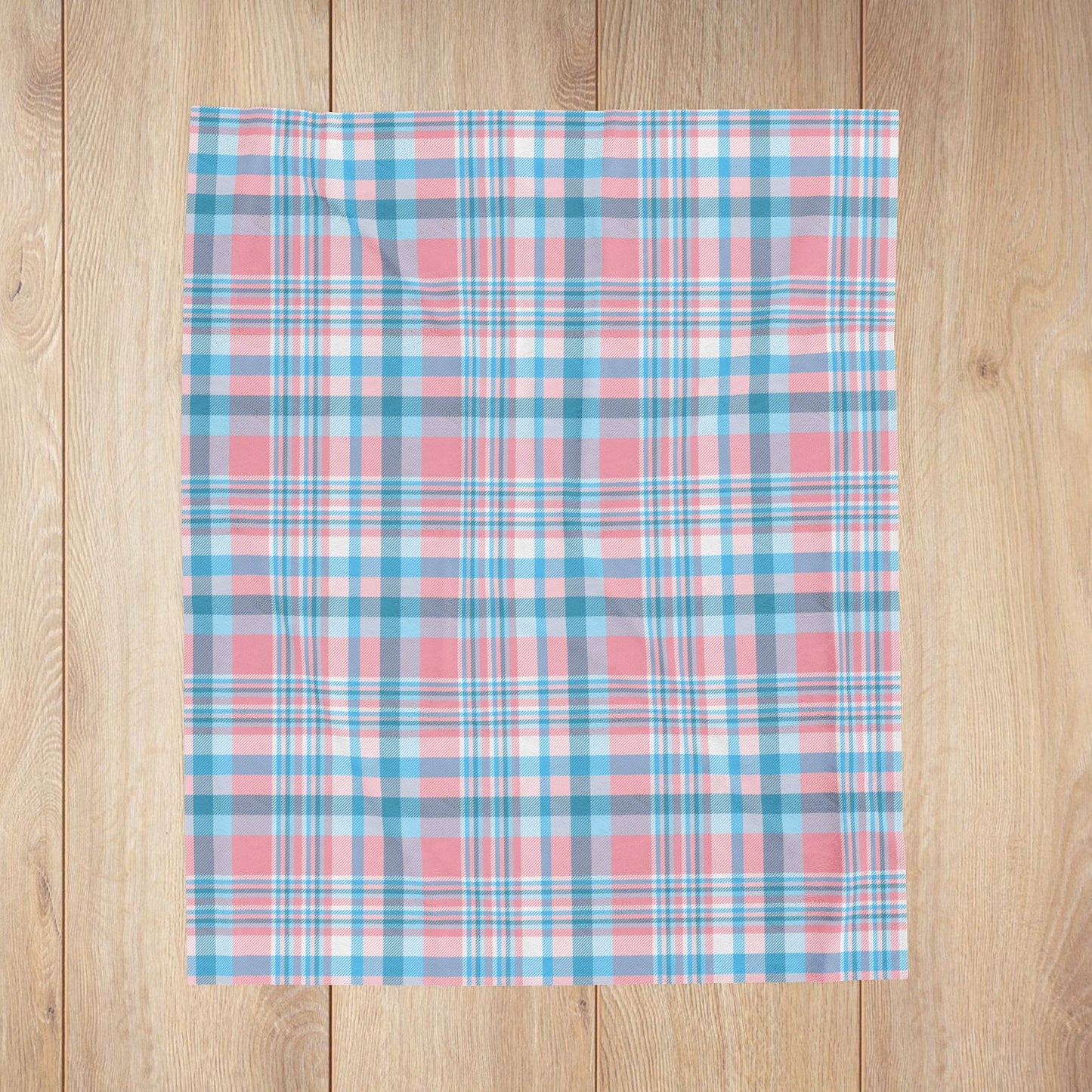 Transgender Pride Plaid Velveteen Plush Blanket
