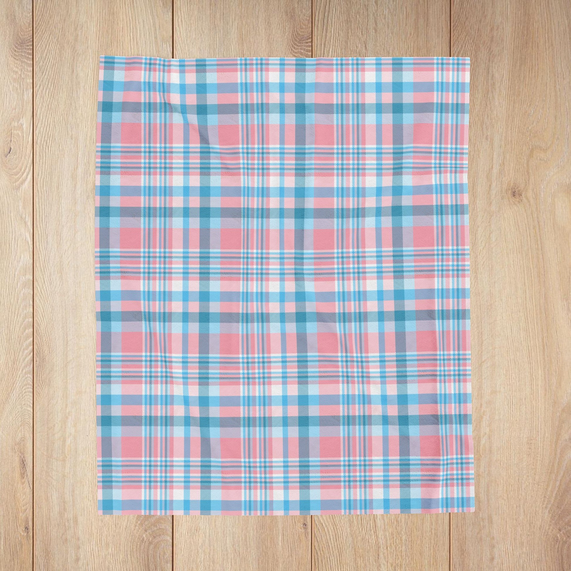 Transgender Pride Plaid Velveteen Plush Blanket