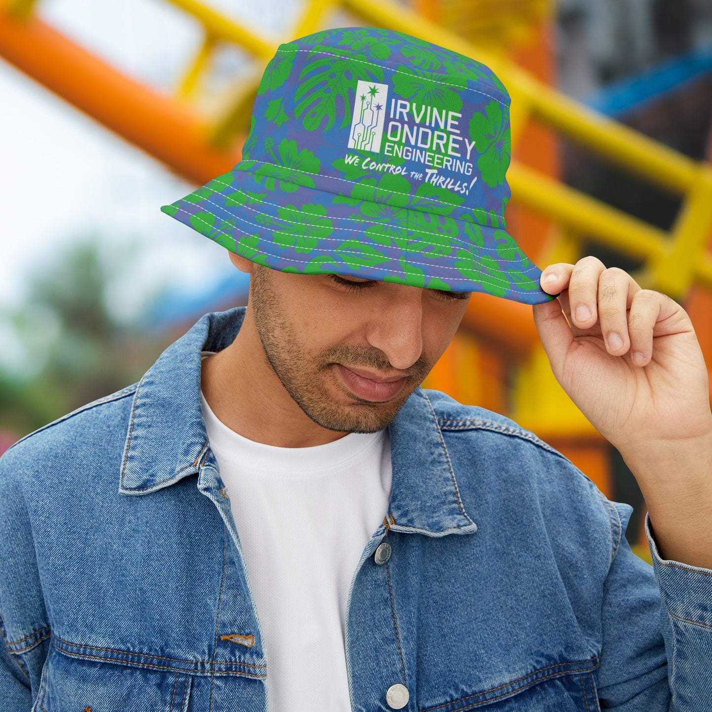 Green Tropical Bucket Hat • Irvine Ondrey Engineering