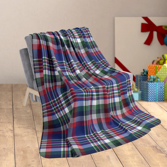 60" × 80" Grey Christmas Blue & Red Buffalo NY Plaid Fleece Sherpa Blanket