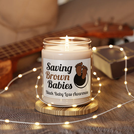 Quietly United in Loss Together and Saving Brown Babies 9oz Soy Candle to Support Pregnancy & Infant Loss Awareness