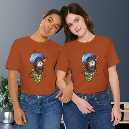 Frankenstein Lovebird, Hand-Drawn & Hand-Colored Tee