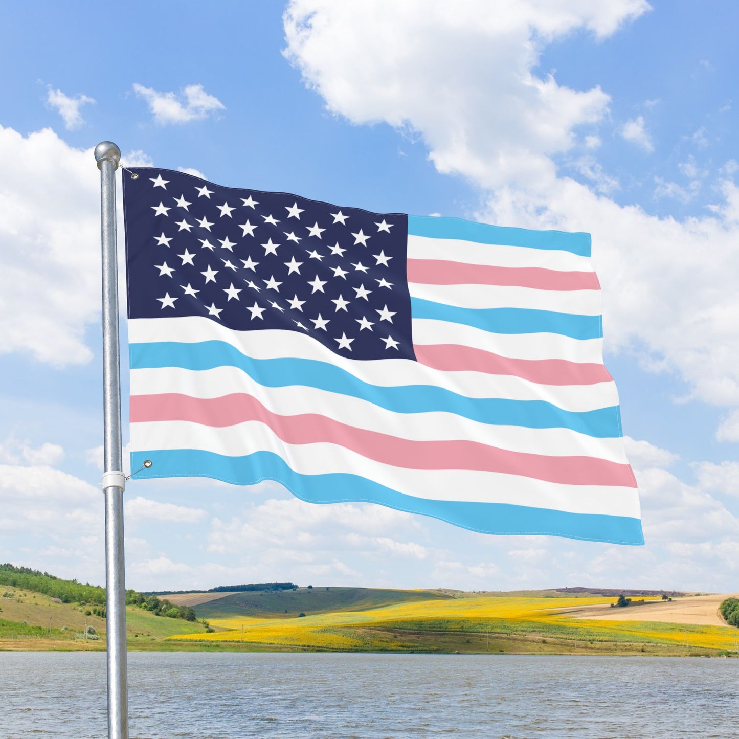 USA Transgender Pride Flag with Grommets