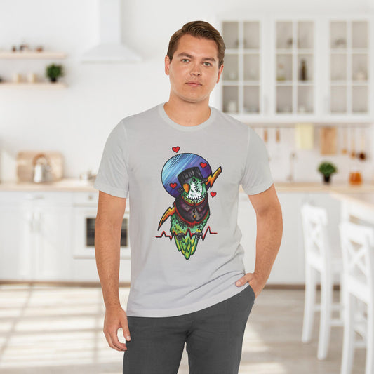 Frankenstein Lovebird, Hand-Drawn & Hand-Colored Tee