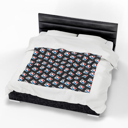 Velveteen Plush AMC Logo Black Blanket