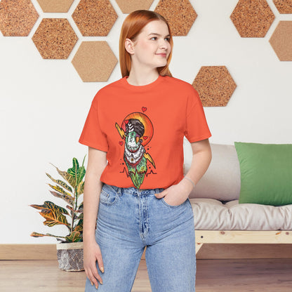 Bride of Frankenstein Lovebird, Hand-Drawn & Hand-Colored Tee