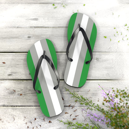 XL Black sole Greyromantic Pride Flip Flops