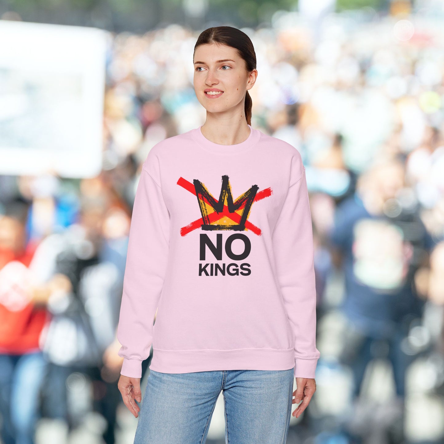 Light Pink No Kings Protest Sweatshirt