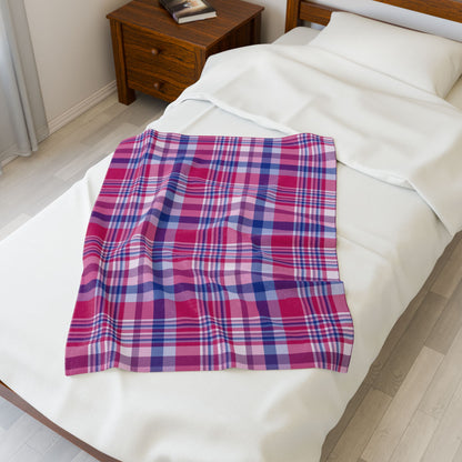 Bisexual Pride Plaid Velveteen Plush Blanket