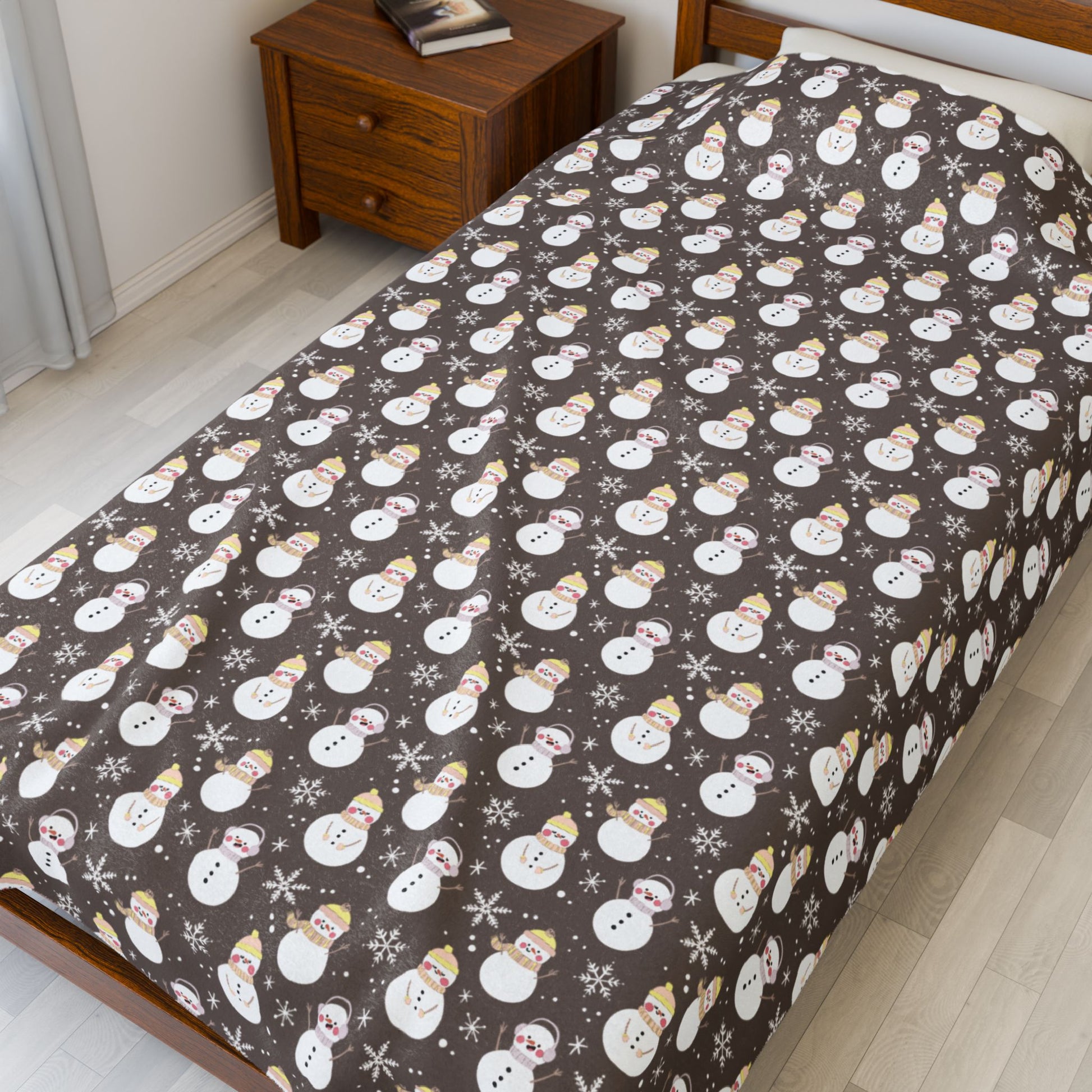 Pangender Pride Snowmen Velveteen Plush Blanket