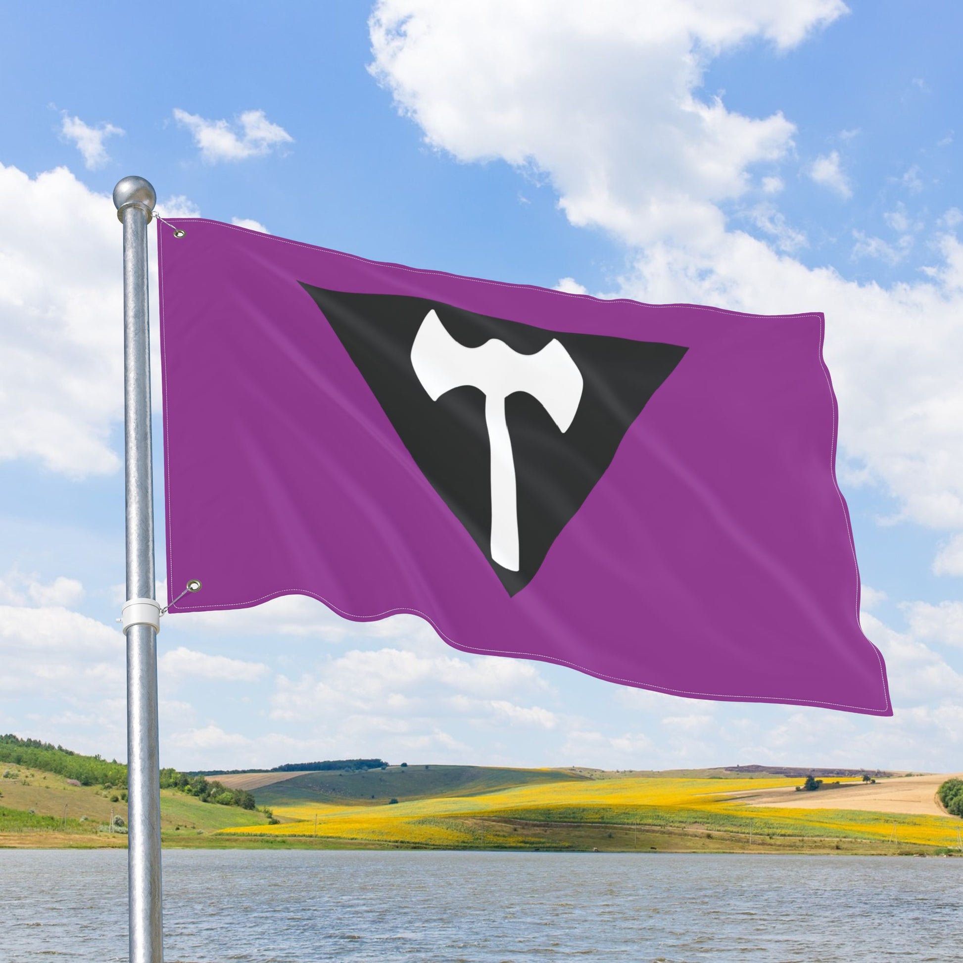 Labrys Lesbian Pride Double-Sided Flag with Grommets