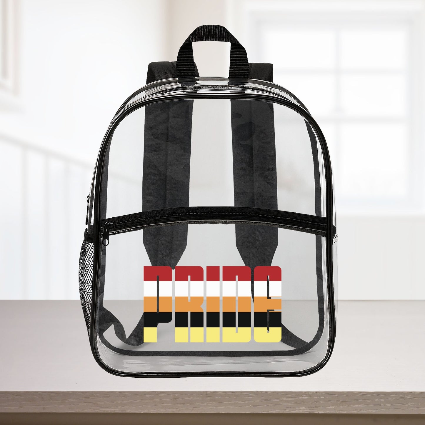 Clear Black One size Mutogender Pride 15"×12" Clear Backpack