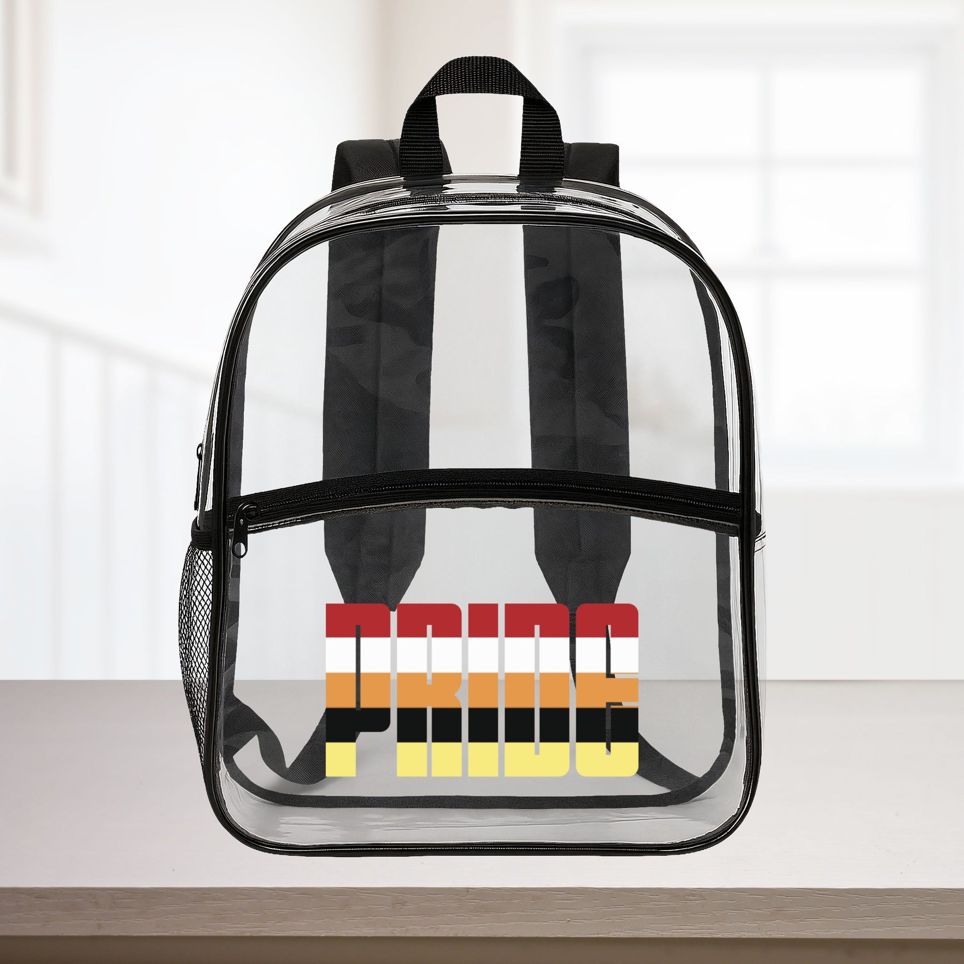 Clear Black One size Mutogender Pride 15"×12" Clear Backpack