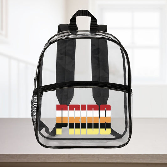 Clear Black One size Mutogender Pride 15"×12" Clear Backpack