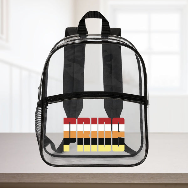 Clear Black One size Mutogender Pride 15"×12" Clear Backpack