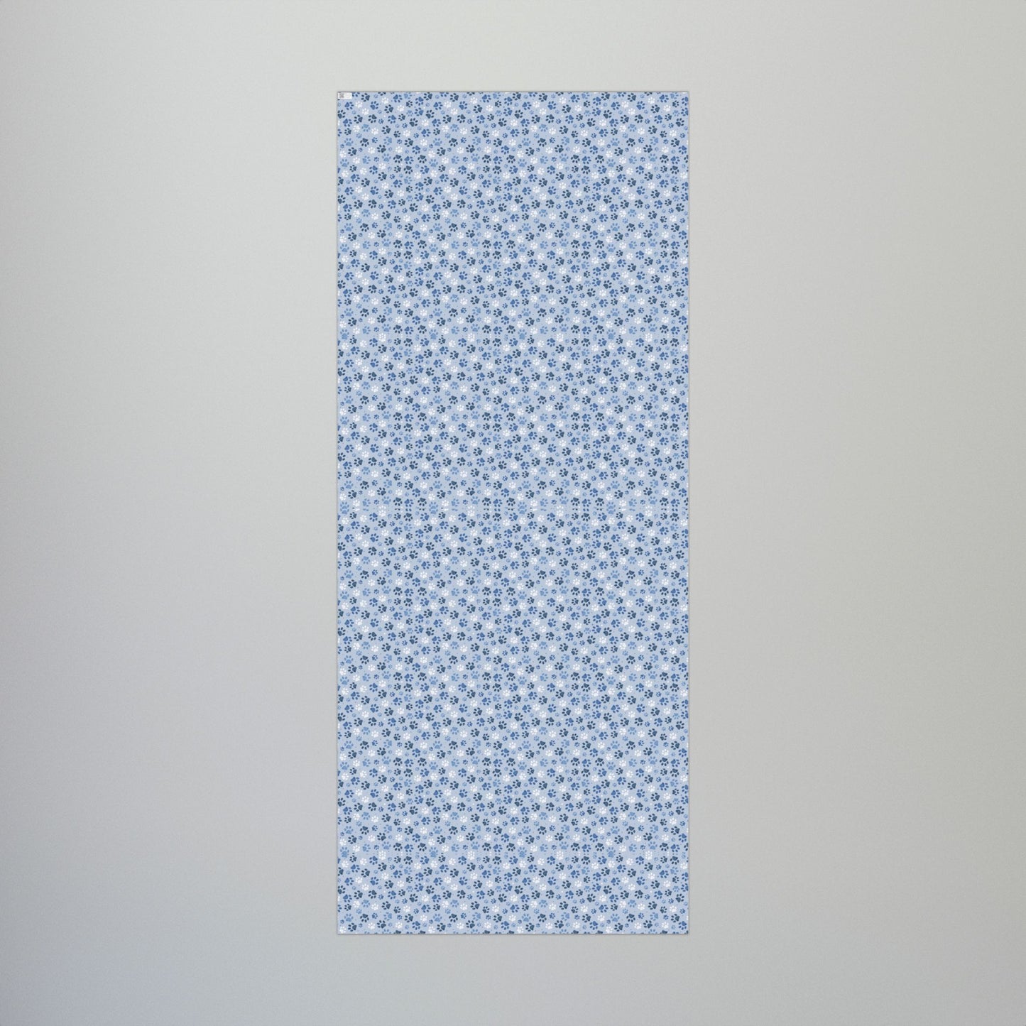 Christmas Blue & White Paw Print Gift Wrapping Paper Roll