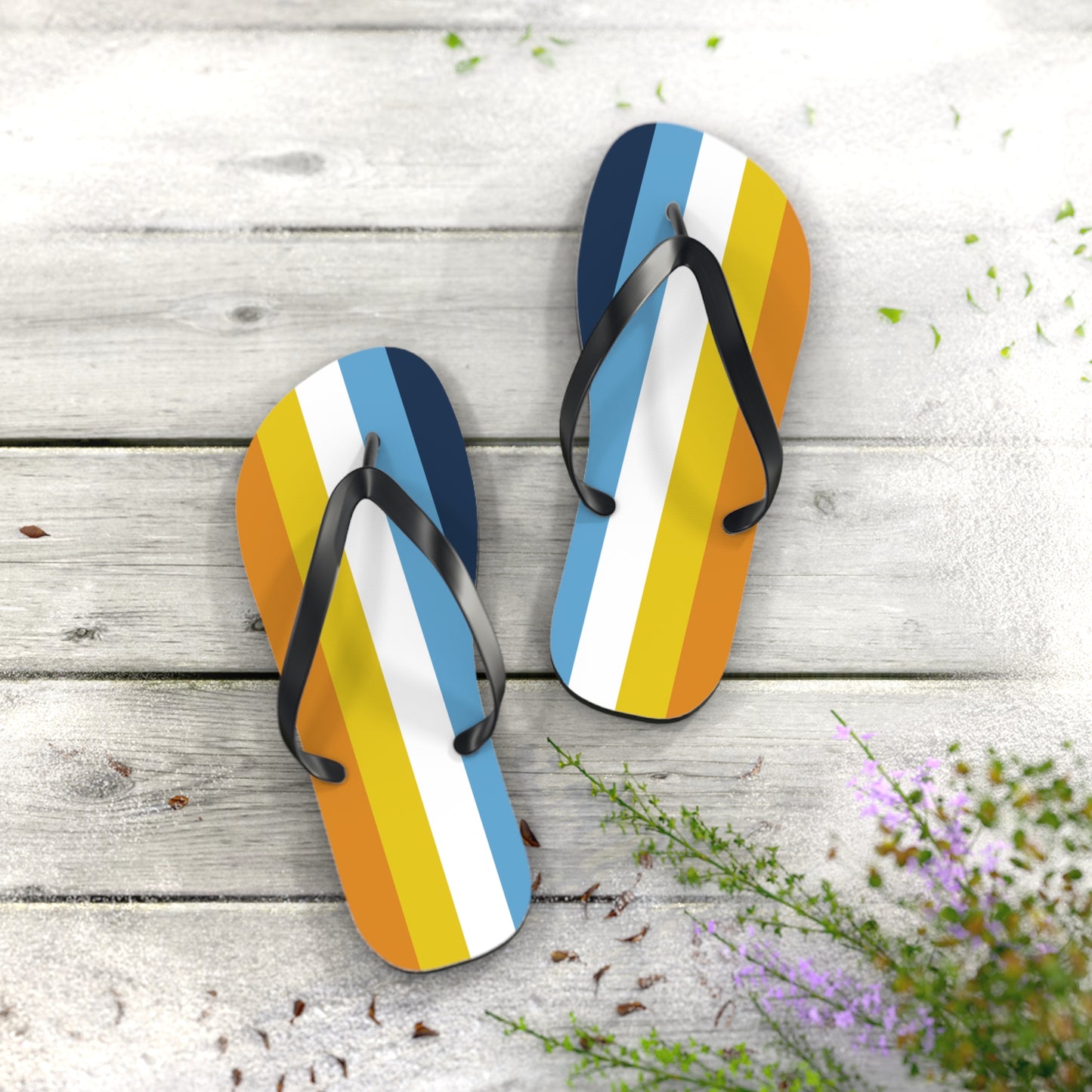L Black sole Aromatic Asexual Pride Flip Flops