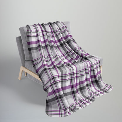 Asexual Pride Plaid Fleece Sherpa Blanket