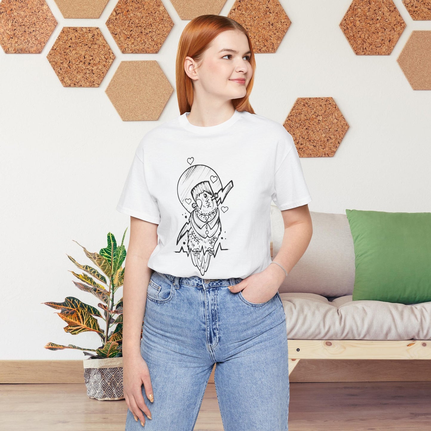 Frankenstein Lovebird, Line Art Tee