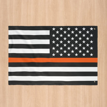 USA Thin Orange Line American Flag with Grommets