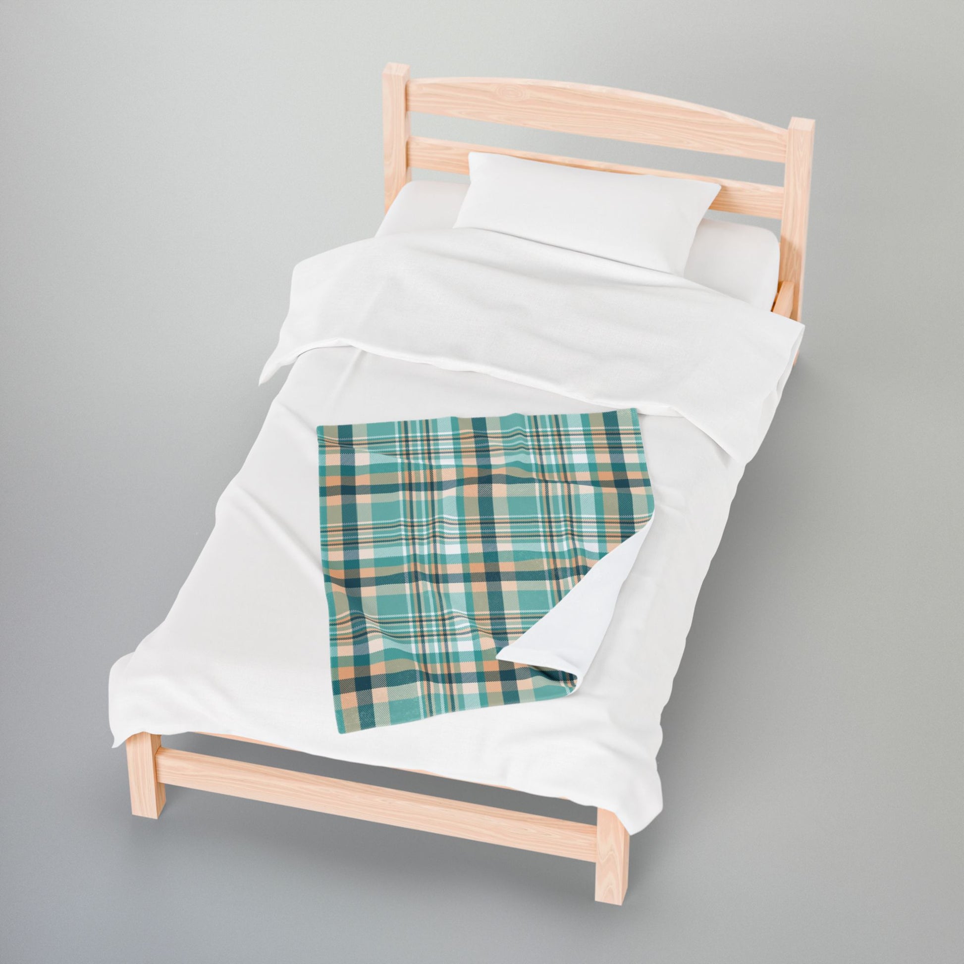 Coastal Shores Plaid Velveteen Plush Blanket