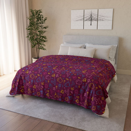 Pansexual Pride Halloween Fleece Sherpa Blanket