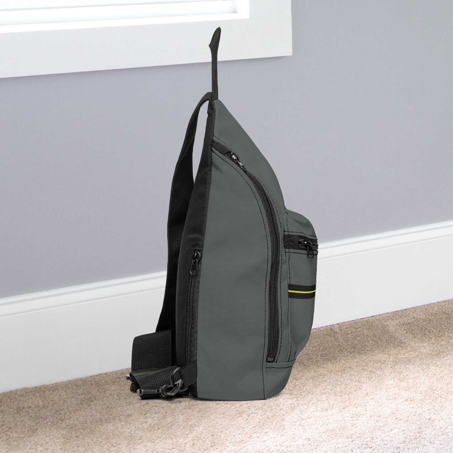 Thin Yellow Line for Public Safety & Dispatchers Grey Minimalist Cross Body Sling Bag