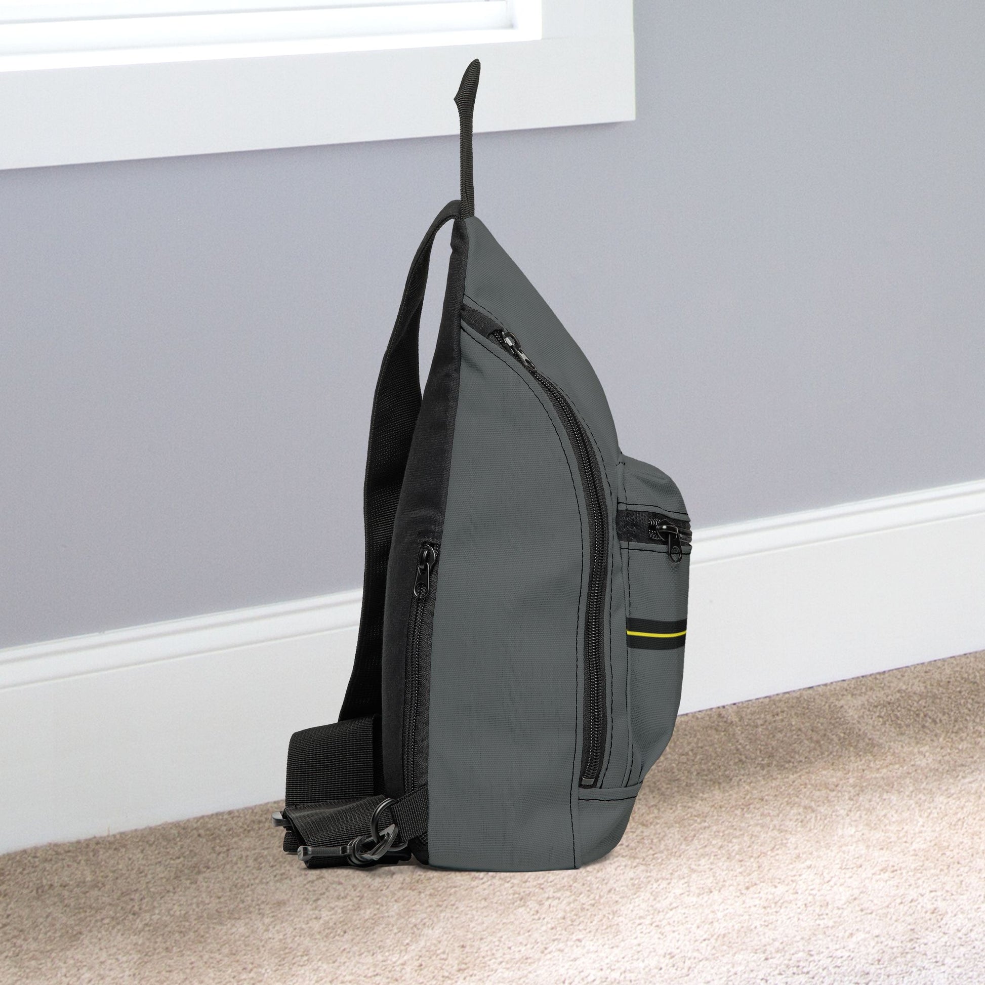 Thin Yellow Line for Public Safety & Dispatchers Grey Minimalist Cross Body Sling Bag