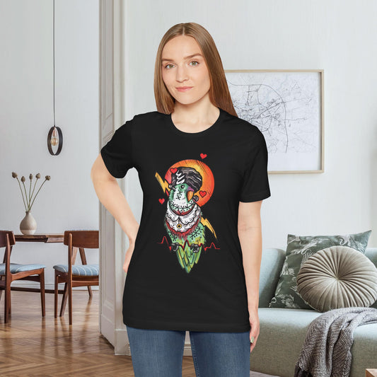 Bride of Frankenstein Lovebird, Hand-Drawn & Hand-Colored Tee