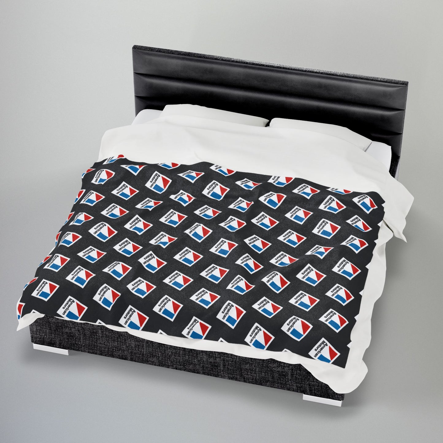 AMC Logo Black Velveteen Plush Blanket